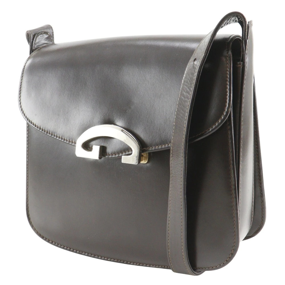 Gucci Brown Bag Closure Calfskin Shoulder Flap